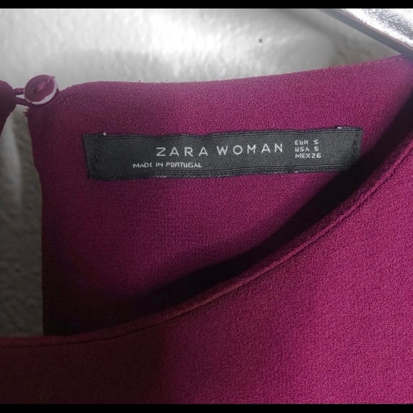 Zara Purple Ruched Tie Blouse - Picture 2 of 3
